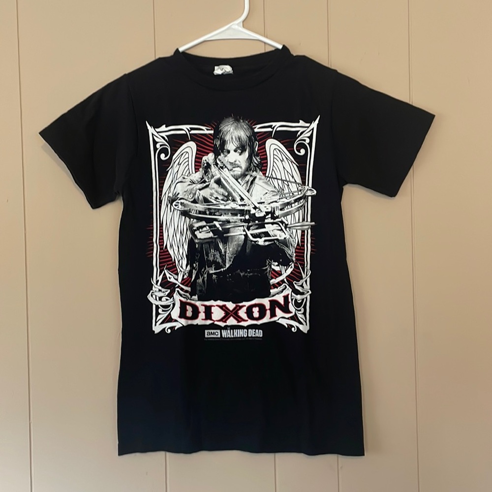 The Walking Dead Daryl Dixon Graphic Black Background Short Sleeve Tee Small